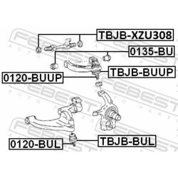 Súprava na opravu, zvislý/vodiaci kĺb FEBEST TBJB-BUUP - obr. 1