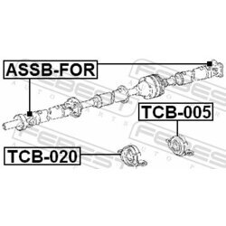 Stredové ložisko kĺbového hriadeľa FEBEST TCB-020 - obr. 1