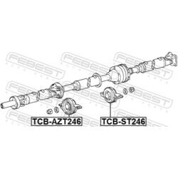 Stredové ložisko kĺbového hriadeľa FEBEST TCB-AZT246 - obr. 1