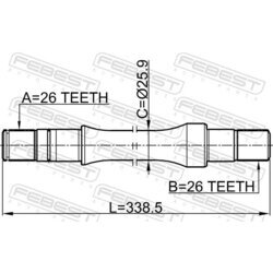 Hnací hriadeľ FEBEST 0712-RH413 - obr. 1