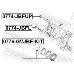 Vodiaci čap brzdového strmeňa FEBEST 0774-JBFL - obr. 1