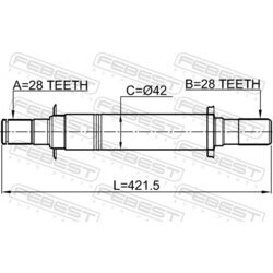 Hnací hriadeľ FEBEST 1212-CM10AT2WD - obr. 1