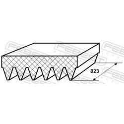 Ozubený klinový remeň FEBEST 88128-6L823 - obr. 1