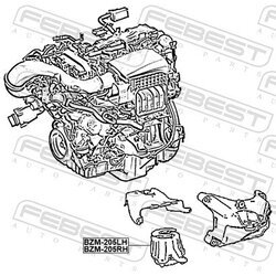 Uloženie motora FEBEST BZM-205RH - obr. 1