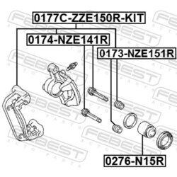 Sada držiakov brzd. strmeňov FEBEST 0177C-ZZE150R-KIT - obr. 1