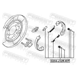 Sada príslušenstva čeľustí parkovacej brzdy FEBEST 0204-J32R-KIT - obr. 1