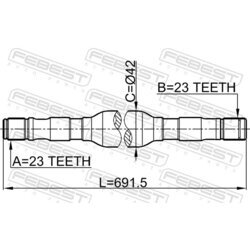 Hnací hriadeľ FEBEST 0212-B14RH - obr. 1