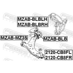 Zvislý/nosný čap FEBEST 2120-CB8FR - obr. 1