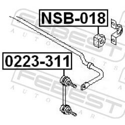 Uloženie priečneho stabilizátora FEBEST NSB-018 - obr. 1