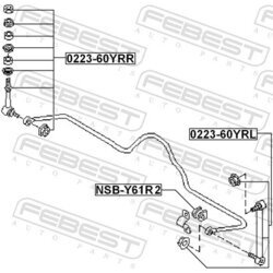 Uloženie priečneho stabilizátora FEBEST NSB-Y61R2 - obr. 1