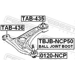 Súprava na opravu, zvislý/vodiaci kĺb FEBEST TBJB-NCP50 - obr. 1