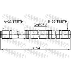 Hnací hriadeľ FEBEST 0212-MR20MT4WDLH - obr. 1