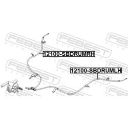 Ťažné lanko parkovacej brzdy FEBEST 12100-SBDRUMRH - obr. 1