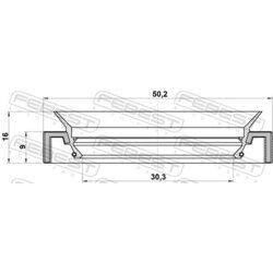 Radiálny tesniaci krúžok hnacieho hriadeľa FEBEST 95HAY-32500916R - obr. 1