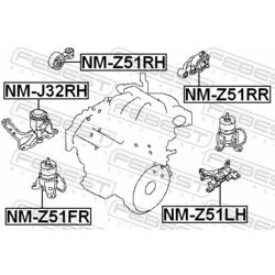 Uloženie motora FEBEST NM-Z51FR - obr. 1