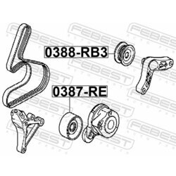 Vratná/vodiaca kladka rebrovaného klinového remeňa FEBEST 0388-RB3 - obr. 1