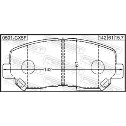 Sada brzdových platničiek kotúčovej brzdy FEBEST 0501-CX5F - obr. 1