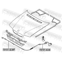 Lanko pre otváranie kapoty motora FEBEST 19101-E38 - obr. 1