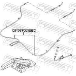 Ťažné lanko parkovacej brzdy FEBEST 21100-FOCIIDISC - obr. 1