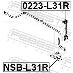 Uloženie priečneho stabilizátora FEBEST NSB-L31R - obr. 1