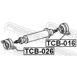 Stredové ložisko kĺbového hriadeľa FEBEST TCB-016 - obr. 1