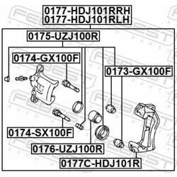 Brzdový strmeň FEBEST 0177-HDJ101RRH - obr. 1