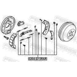Sada príslušenstva čeľustí parkovacej brzdy FEBEST 0204-G15RAR-KIT - obr. 1