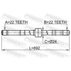 Hnací hriadeľ FEBEST 0212-P10RH - obr. 1