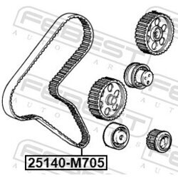 Ozubený remeň FEBEST 25140-M705 - obr. 1