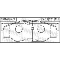 Sada brzdových platničiek kotúčovej brzdy FEBEST 0101-KUN40F - obr. 1