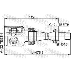 Sada kĺbov hnacieho hriadeľa FEBEST 0111-CDT220RH - obr. 1