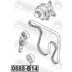 Vratná/vodiaca kladka rebrovaného klinového remeňa FEBEST 0888-B14 - obr. 1