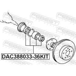 Ložisko kolesa - opravná sada FEBEST DAC388033-36KIT - obr. 1