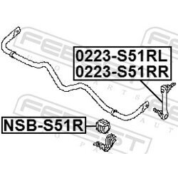 Uloženie priečneho stabilizátora FEBEST NSB-S51R - obr. 1
