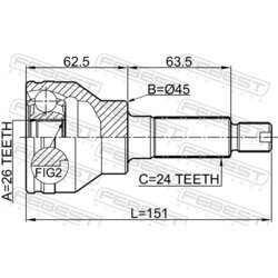 Sada kĺbov hnacieho hriadeľa FEBEST 0710-SX4R - obr. 1