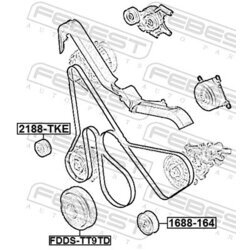 Vratná/vodiaca kladka rebrovaného klinového remeňa FEBEST 2188-TKE - obr. 1