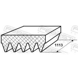 Ozubený klinový remeň FEBEST 88127-5L1113 - obr. 1