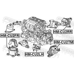 Uloženie motora FEBEST HM-CU2FR - obr. 1