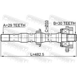 Hnací hriadeľ FEBEST 0212-Z50RH - obr. 1