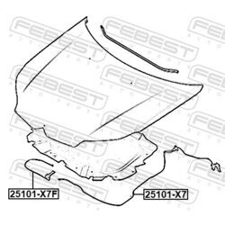 Lanko pre otváranie kapoty motora FEBEST 25101-X7F - obr. 1