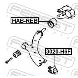 Zvislý/nosný čap FEBEST 3020-H6F - obr. 1