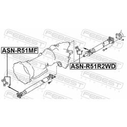 Kĺb pozdĺžneho hriadeľa FEBEST ASN-R51R2WD - obr. 1