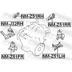 Uloženie motora FEBEST NM-Z51LH - obr. 1