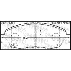 Sada brzdových platničiek kotúčovej brzdy FEBEST 0301-RD5F - obr. 1