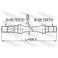 Hnací hriadeľ FEBEST 0512-626GD - obr. 1