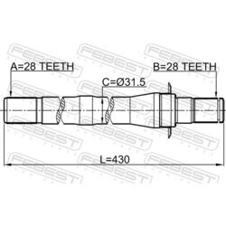 Hnací hriadeľ FEBEST 1212-CM10AT4WD - obr. 1