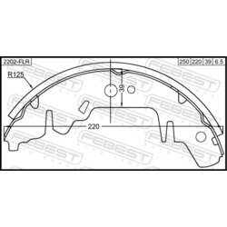 Brzdové čeľuste FEBEST 2202-FLR - obr. 1