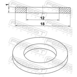 Tesniaci krúžok výpustnej skrutky oleja FEBEST 88430-121810C - obr. 1