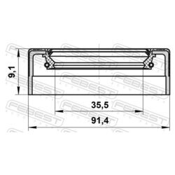 Tesniaci krúžok hlavného hriadeľa manuálnej prevodovky FEBEST 95FEY-37910909L - obr. 1