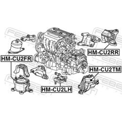 Uloženie motora FEBEST HM-CU2RR - obr. 1